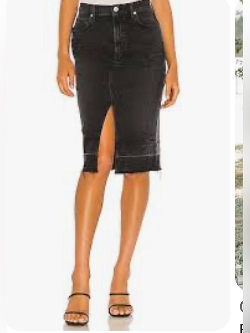 Citizens of Humanity Lauren Front Slit Midi Skirt in Oblivion